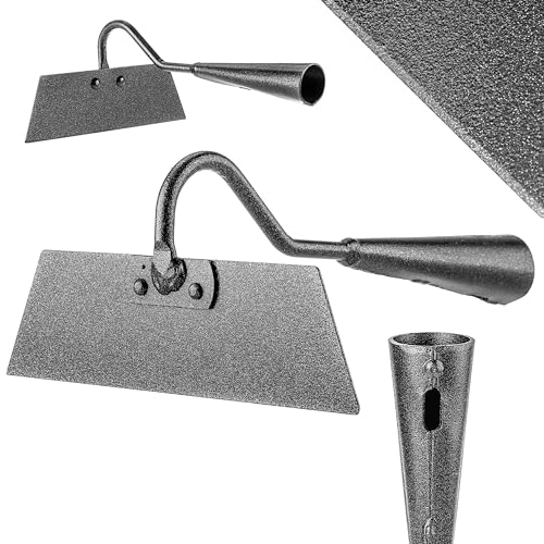 KADAX Azada de jardín sin tallo, azada trapezoidal, azada para malezas de acero, azada para deshierbar y picar malas hierbas, azada de plantación, azada de jardín (negro, 18 cm)