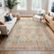 BEIMO Waschbarer Teppich Wohnzimmer Vintage, Boho Teppich Schlafzimmer Groß Orientalisch rutschfest für Badezimmer Esszimmer, Rotbraun, 120x170cm