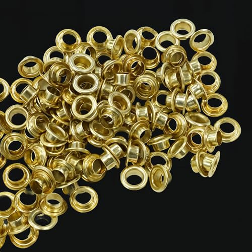 WedDecor Lot de 500 œillets dorés auto-percants de 12 mm pour machine à œillets semi-automatique, œillets en fer durables sans rondelles pour bannières, couvertures de piscine ou panneaux