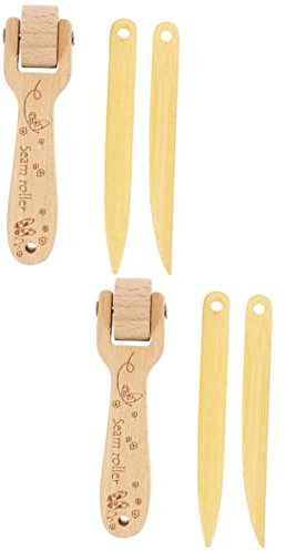 TEHAUX 2 Sätze Patchwork-rad Tasten Nähen Nahtrollwerkzeuge Nährollenwerkzeuge Bausatz Nahtpresswerkzeug Mini-nahtroller Maschine Quiltwerkzeug Nahtdrückerrolle Teppichrolle Holz