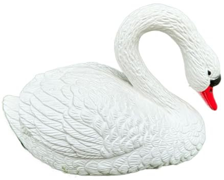 Leurre de cygne, figurine d'oie, 30 x 18 x 23 cm, décoration aquatique flottante, sculpture animale réaliste, durable et résistante aux intempéries, 1 pièce, blanc, patio, pelouse, bassin, piscine