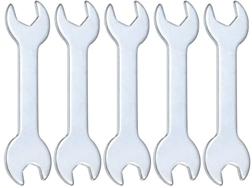 QUARKZMAN 5 Pezzi Chiave Doppia Estremità Sottile 10mm x 13mm Metrica Super Sottile Testa Piatta Chiave Aperta Galvanizzata per Riparazione Auto Montaggio Mobili