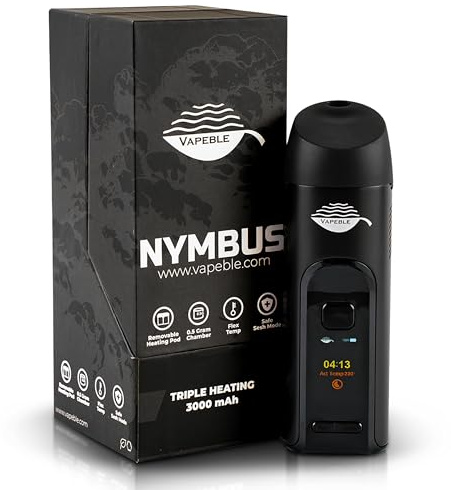 Vapeble Vaporizer Nymbus Vaporizzatore a base di erbe, sistema di vaporizzazione THS e Intelisense, display OLED a colori, in 15 secondi a 150°C-230°C, 3000mAh vaporizzazione di erbe secche a tre fasi