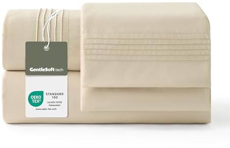 Bedsure Beige Juego de Sábanas Microfibra - 90x190 cm，3 Piezas