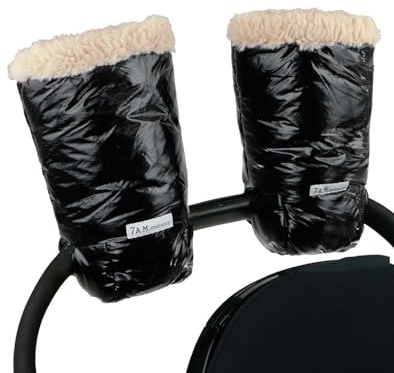 7.A.M. Enfant WarmMuffs with Fur, Black
