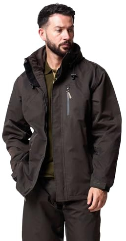 JACK PYKE Technical Featherlite Waterproof Jacket for Men – Lightweight Windbreaker Jacket - Detachable Hood, Breathable Mesh Lining, Underarm Vents & Sealed Pockets – Hiking, Travel & Outdoor,Large