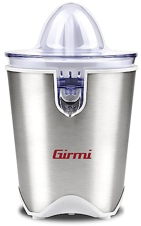 Girmi SR5400 Spremiagrumi, Capacità 150cc, 60 W, Due coni per agrumi, Beccuccio anti-goccia inox, Corpo Inox