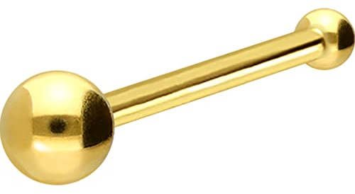 PIERCINGLINE Nasenstecker Chirurgenstahl Kugel Nasenpiercing Piercing Stecker Gelbgoldfarben