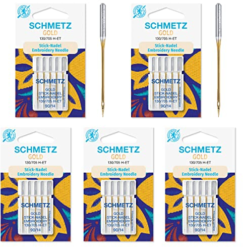 Schmetz Gold Titan Sticknadeln Größe 90/14 130/705 H-ET 25 Stück