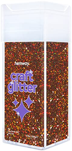 Hemway Craft Glitter Shaker Bronze Brown Holographic 130g Extra Chunky | for Resin & Epoxy Crafts, Christmas Art Supplies, Nail, Body, Face, Eye, Festival, Crafting, Slime, Sparkle