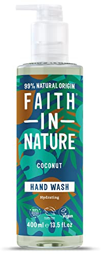 Faith In Nature Organic Coconut Liquid Hand Wash, Uplifting, Vegan and Cruelty Free, No SLS or Parabens, 400 ml