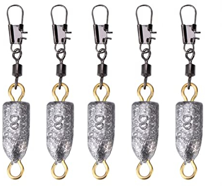 Yosoo Health Gear 5 pièces plombs de pêche, Poids de pêche et plombs avec connecteurs à enclenchement pour Eau Douce(8g)