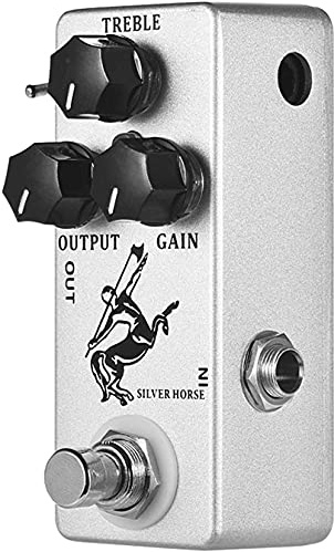 Btuty - Pedal de efecto Overdrive para guitarra de caballo plateado con carcasa de metal True Bypass (plata)