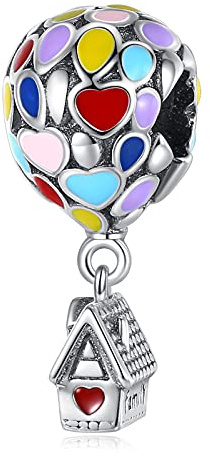 LaMenars Up House - Dije de dibujos animados para pulseras, colgantes de plata 925, cuentas para collares, para el día de la madre, cumpleaños