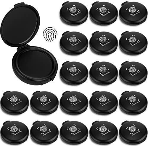 20PCS Fingerprint Thumbprint Ink Pad Mini Black Stamp Ink Pads for Notary Supplies Identification Security Home Office Use