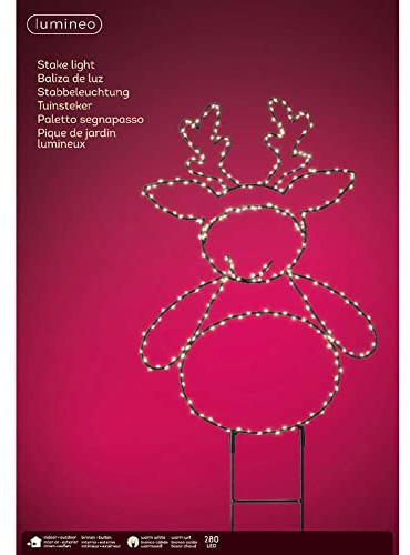 Figura luminosa sagoma renna 280 microled bianco caldo luce fissa 47cm