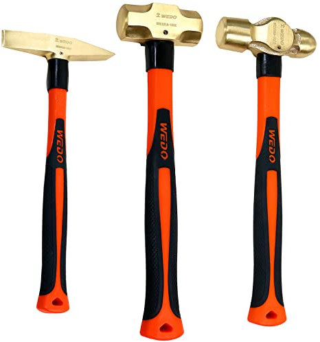 WEDO Juego de 3 martillos,martillo de trineo de 3lb,martillo de bola de 2lb,martillo de escala de 0.75lb,forjado a presión,resistente a la corrosión