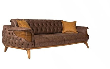 Luxus Dreisitzer Chesterfield Couch Möbel Couchen Braun Sofas Leder Polster Neu