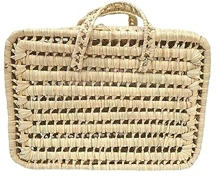 kikadu Großer Koffer - Koffer aus Palmblättern zur Aufbewahrung und Dekoration von Spielzeug, handgeflochten, Maße 40x27x14 cm