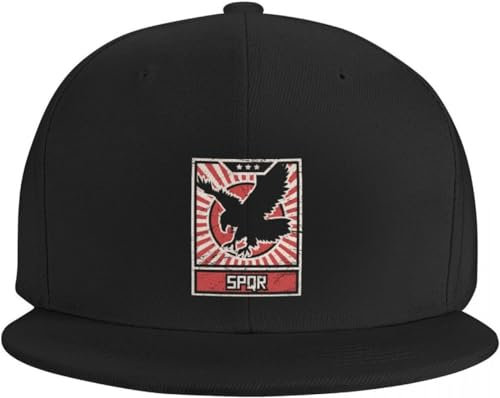 Baseballkappe Snapback Sonnenhut Herren Cool SPQR Hip Hop Baseball Cap Sommer Römisches Reich Adler Flaches Skateboard Snapback Papa Hut Geschenk Männer Frauen