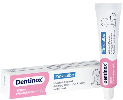 Dentinox Zinksalbe – Beruhigende Hautpflege für gereizte Babyhaut – Ideal bei Windeldermatitis, Rötungen und Wunden – Schützt und pflegt empfindliche Haut sanft und effektiv– 45g
