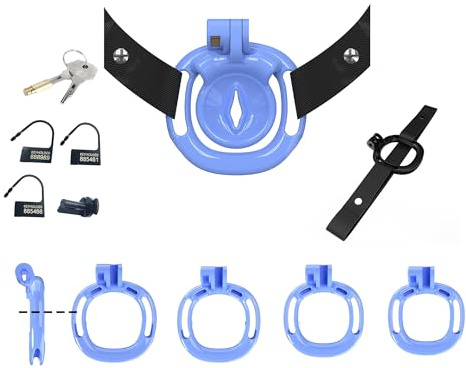 Hdynasty Mini Jaula de Resina Plana Positiva y Negativa Wearable Dispositivo de Fitness y Culturismo para Hombres con 1 Banda Elástica de Asistencia + 4 Anillos de Arco Fijo (Azul, XX-1)