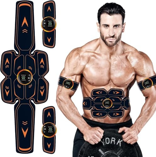 COODAY EMS Trainingsgerät,Bauchtrainer Elektrisch,EMS Bauchmuskeltrainer Bauchmuskeltrainer mit EMS Technologie - 8 Modi & 19 Intensitäten, Zero Hard Homeful Übung