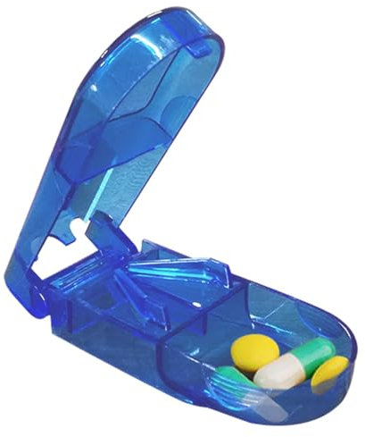 Tagliapillole Con Dispenser Incorporato,Taglia Pastiglie,Separatore Di Pillole Portatile Per Pillole Piccole E Pillole Grandi,Tagliapillole Professionale Staccabile Per Tagliare