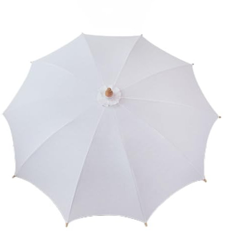 NOIRDA Ombrellone da Esterno in bambù, Ombrellone Portatile con Protezione UV da 220 Cm, 10 Stecche in bambù, Parasole per Giardino, Patio, Spiaggia, Senza Base(Bianco)