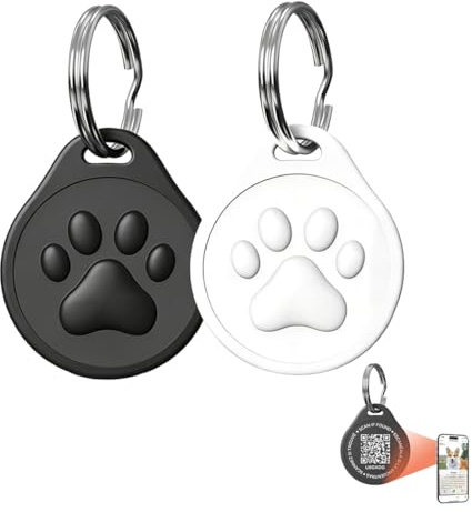 Teegxddy 2 Pièces Medaille Chien avec Gravure et Code Qr,Intelligent Étiquettes de Anti-Perte,Un Incontournable pour les Propriétaires d'animaux de(Noir + Blanc)