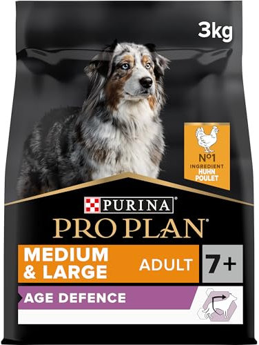 Pro Plan Medium & Large Adult Age Defence 7+, Hundefutter trocken, reich an Huhn, 1er Pack (1 x 3 kg)