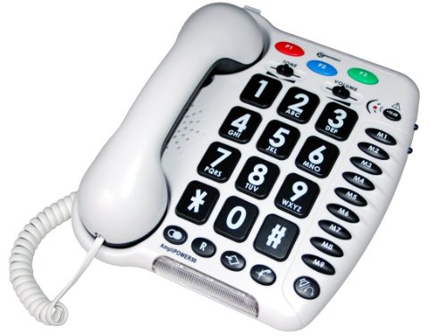 Geemarc Amplipower 50 - Telefono a Filo con Volume di Ricezione Amplificato, Tasti Grandi e Suoneria Potente - Ideale per Anziani e Ipoacusici - Versione IT