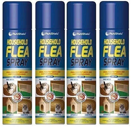 Flea Spray Flea & Larvae killer Cat Dog Pets Bed Carpet Home 200 ml cans (12 X cans)
