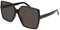 SAINT LAURENT Womens SL 232 BETTY-001 63 Woman ACETA Sunglasses, Black-Black-Grey