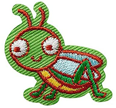 Mono Quick 041xx Kleine Natur Applikation, Bügelbild, Patch, Aufnäher, Wolke, Grashüpfer, Regenbogen (04177 - Grashüpfer)