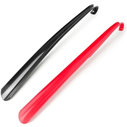 Wacnune 2 Pcs Plastic Shoe Horn.Long Handled Shoe Horns 17/43CM Fit for Men,Women,Kids and Seniors-Multicolor
