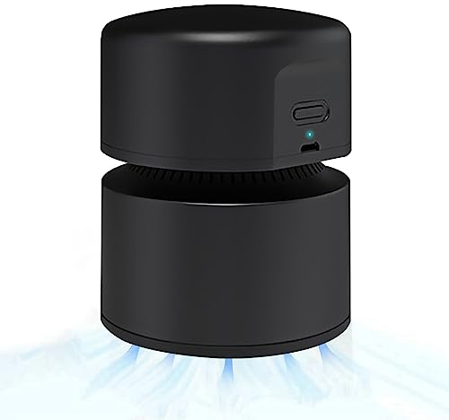 Cuteefun Tischstaubsauger, Mini Tischsauger, USB Wiederaufladbar, Bis zu 120 Minuten Laufzeit, Automatische Abschaltfunktion, 360° Drehbarer Schreibtisch Staubsauger für Schule, Büro, Haus, Schwarz