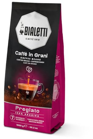 Bialetti Grain Expert, Café en Grano, Sabor Pregiato, 100% Arábica, 1 KG