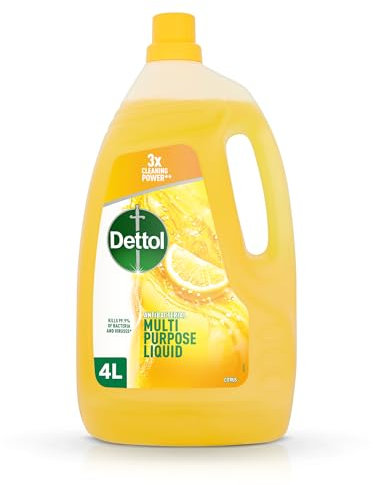 Dettol Antibacterial Multi Purpose Citrus Cleaner 4L - Floor, Kitchen, Bin, Sink Grease Remover - Kills 99.9% Germs - Disinfectant Household Solution