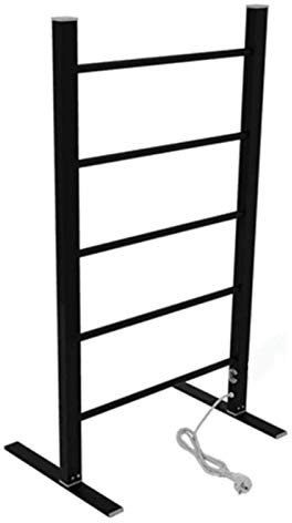 OZBMA Scaldasalviette Elettrico, Asciugabiancheria Portasciugamani Portatile Stand Alone in Acciaio Inossidabile da 5 Barre da 100 Watt (Spina Argento)