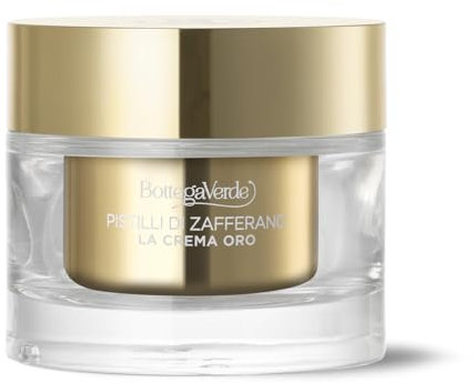 Bottega Verde - Crema Viso Antirughe Zafferano - Crema Idratante Viso Nutriente Antietà globale 10 azioni - Azione Levigante - Crema Antirughe Donna per tutti i tipi di pelle - 50 ml
