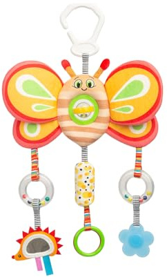 Sensillo - Pram Toy Babies, Pram Chain, Play Arch Pendant - Plush Toy Cot Bed, Baby Seat, Toy for Babies & Toddlers from Birth - Butterfly
