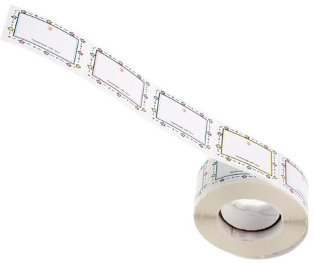 IMIKEYA Rectangular Stickers for Food Containers Oil-Resistant Removable Labels for Refrigerator and Kitchen Use Handwriting Friendly