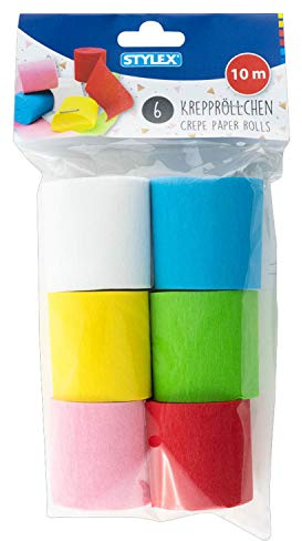 Stylex - 2051322 - Papier Crépon - 6 Rouleaux À 10 M De Longueur