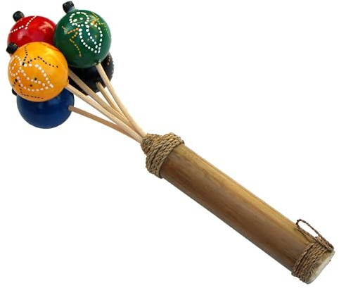 Wogeka - Bunte Kugel Handrassel - Klapper Rassel Musikinstrument Rhythmus-Shaker Maraca Musik 104