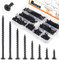 Rustark 160-pcs # 7 Filetage épais pour cloison sèche Vis avec Phillips disque Noir Oxyde Finition à tête trompette/Vis à bois Assortiment kit Idéal pour cloison sèche Sheetrock