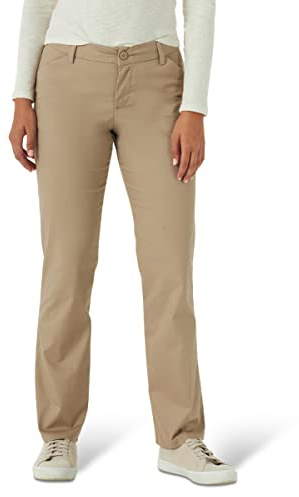 Wrinkle Free Relaxed Fit Straight Leg Pant, 4 Long, Flax