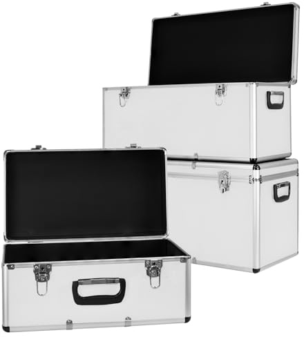 Kit Set 3 Alluminio Cassetta Cassa Scatola degli Attrezzi Conservazione Argento Trucky