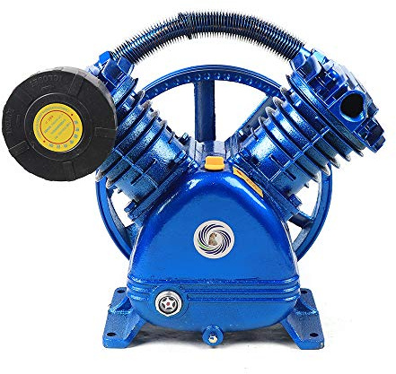 Fetcoi Kompressoraggregat 2 cylindrar V-typ kompressor luftkompressor pumphuvud 600 l/min 4 KW 21 cfm 115 PSI tryckluft kompressorenhet DFV-0,6/8