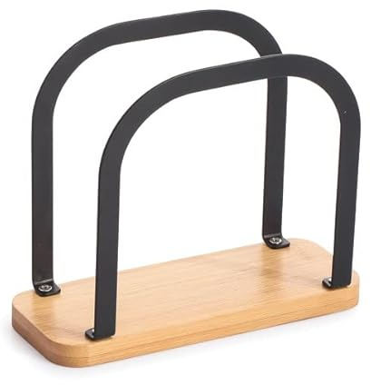 MSV Portatovaglioli da caffè, Tazza, tovaglioli, Supporto per Tavolo, Sala da Pranzo, Soggiorno, Decorazione per la casa, Nero Opaco bambù, Lega di Acciaio